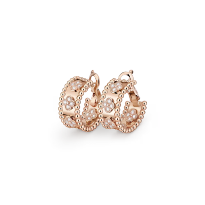 Van Cleef & Arpels Perlee Clovers Hoop Earrings