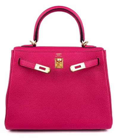 Hermès Kelly 25 Framboise Pink Togo Bag - Image 2